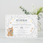 Scooby-Doo First Birthday Uitnodiging (Staand voorkant)