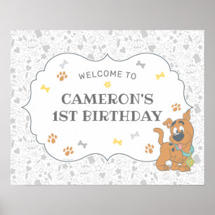 Scooby-Doo First Birthday Welkom Poster
