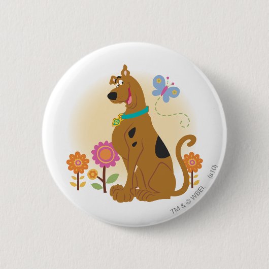Scooby-Doo Following Butterfly Ronde Button 5,7 Cm (Voorkant)