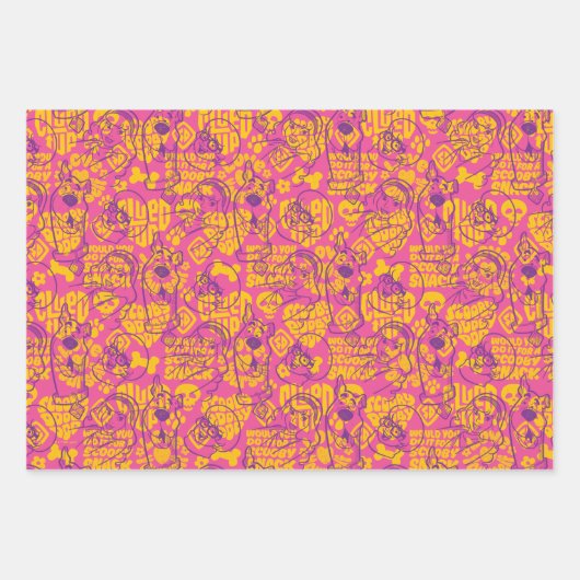 Scooby-Doo | Funky Flower Pattern Inpakpapier Vel (Voorkant 2)