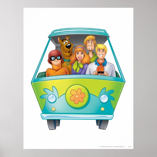 Scooby-Doo & Gang Mystery Machine Airborstel Poster (Voorkant)