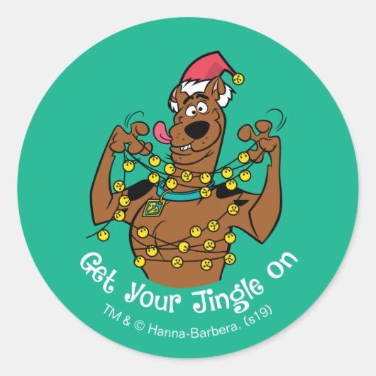 Scooby-Doo "Get Your Jingle On" Ronde Sticker (Voorkant)