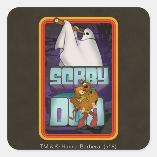 Scooby-Doo | Ghost Zoekt Shaggy & Scooby Vierkante Sticker (Voorkant)