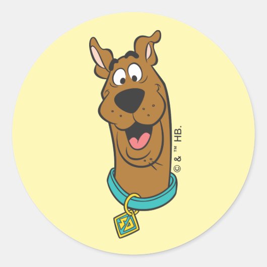 Scooby-Doo glimlachend gezicht Ronde Sticker (Voorkant)