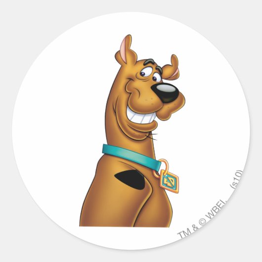 Scooby-Doo Grin Ronde Sticker (Voorkant)