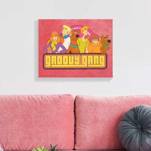 Scooby-Doo | "Groovy Gang" Retro Cartoon Canvas Afdruk (Insitu (Woonkamer))