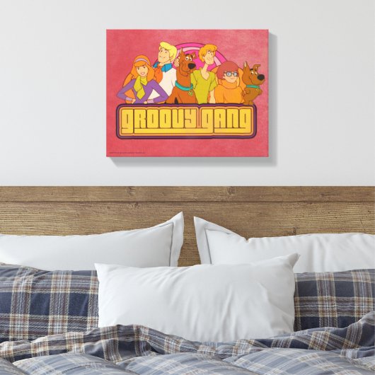 Scooby-Doo | "Groovy Gang" Retro Cartoon Canvas Afdruk (Insitu (Slaapkamer))