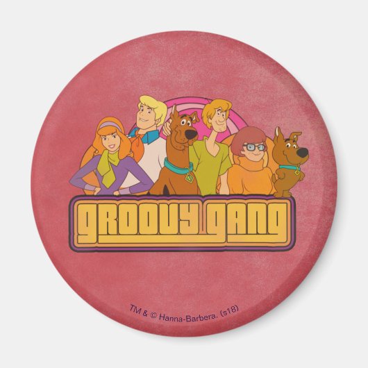 Scooby-Doo | "Groovy Gang" Retro Cartoon Magneet (Voorkant)