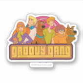 Scooby-Doo | "Groovy Gang" Retro Cartoon Sticker (Voorkant)