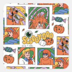 Scooby-Doo Halloween-foto's patroon Vierkante Sticker