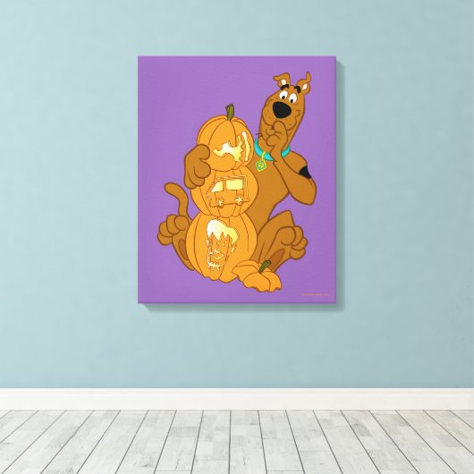 Scooby-Doo | Halloween Jack-O-Lantern Canvas Afdruk (Insitu (Houten vloer))