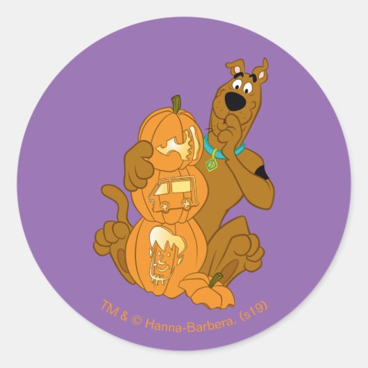 Scooby-Doo | Halloween Jack-O-Lantern Ronde Sticker (Voorkant)