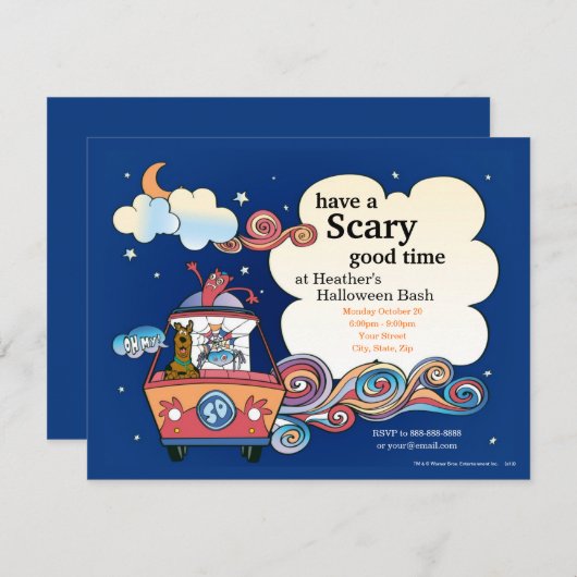 Scooby-Doo Halloween Party Kaart (Voorkant / Achterkant)