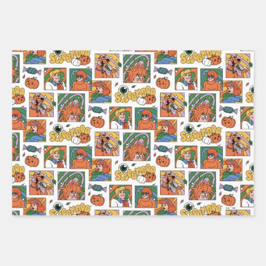 Scooby-Doo Halloween Photos Pattern Inpakpapier Vel (Voorkant)