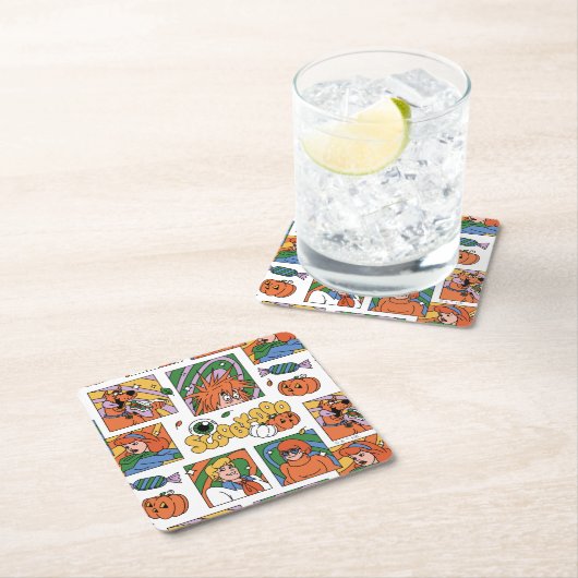 Scooby-Doo Halloween Photos Pattern Kartonnen Onderzetters (Insitu)