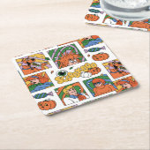 Scooby-Doo Halloween Photos Pattern Kartonnen Onderzetters (Schuin)
