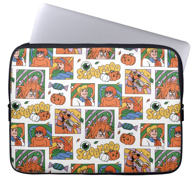 Scooby-Doo Halloween Photos Pattern Laptop Sleeve (Voorkant)