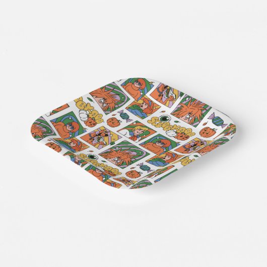 Scooby-Doo Halloween Photos Pattern Papieren Bordje (Gebogen)