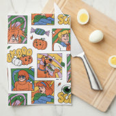 Scooby-Doo Halloween Photos Pattern Theedoek (Quarter Fold)