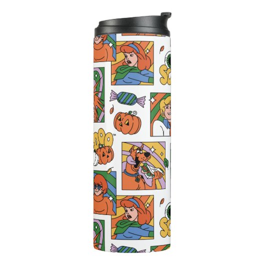 Scooby-Doo Halloween Photos Pattern Thermosbeker (Gedraaid links)