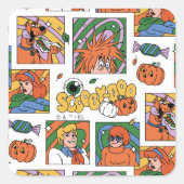Scooby-Doo Halloween Photos Pattern Vierkante Sticker (Voorkant)