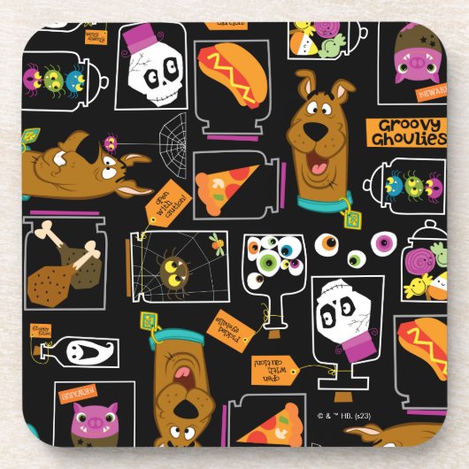 Scooby-Doo | Halloween Scooby-Doo Pattern Bier Onderzetter (Voorkant)