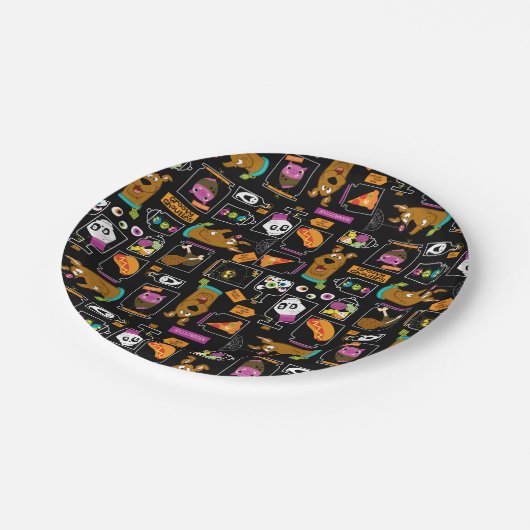 Scooby-Doo | Halloween Scooby-Doo Pattern Papieren Bordje (Gekanteld)