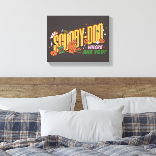 Scooby-Doo Halloween Snack Logo Canvas Afdruk (Insitu (Slaapkamer))
