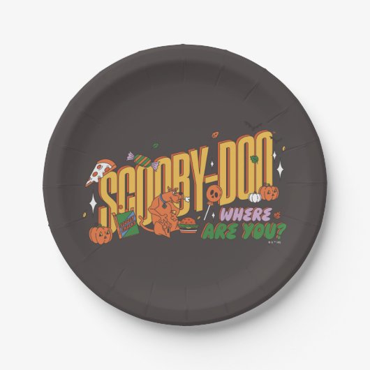 Scooby-Doo Halloween Snack Logo Papieren Bordje (Voorkant)
