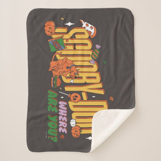 Scooby-Doo Halloween Snack Logo Sherpa Deken (Voorkant)