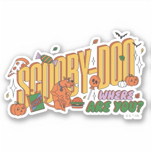 Scooby-Doo Halloween Snack Logo Sticker (Voorkant)