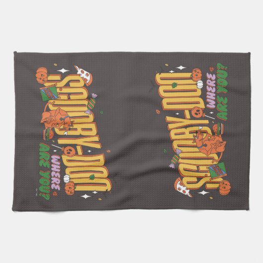 Scooby-Doo Halloween Snack Logo Theedoek (Horizontaal)