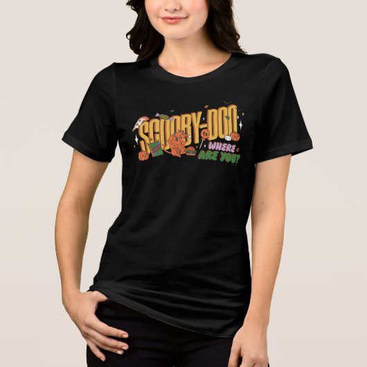 Scooby-Doo Halloween Snack Logo Tri-Blend Shirt (Voorkant)