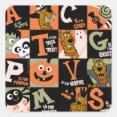 Scooby-Doo | Halloweenpatroon Vierkante Sticker (Voorkant)