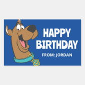 Scooby-Doo Happy Face | Gefeliciteerd Rechthoekige Sticker (Voorkant)
