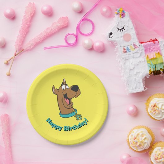 Scooby-Doo Happy Face Papieren Bordje (Feest)