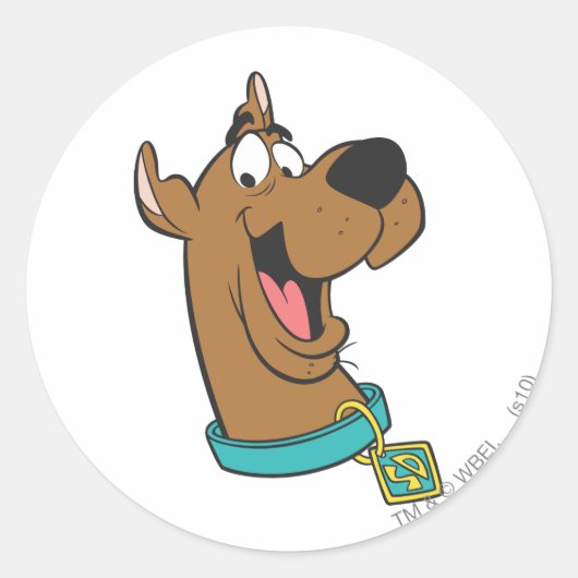 Scooby-Doo Happy Face Ronde Sticker (Voorkant)