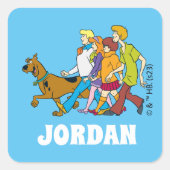 Scooby-Doo | Hele gang 18 | Jouw namen toevoegen Vierkante Sticker (Voorkant)