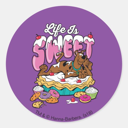 Scooby-Doo "Het leven is lief" Ronde Sticker (Voorkant)
