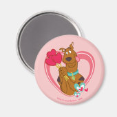 Scooby-Doo Holding Heart Lolipops Magneet (Voorkant / Achterkant)