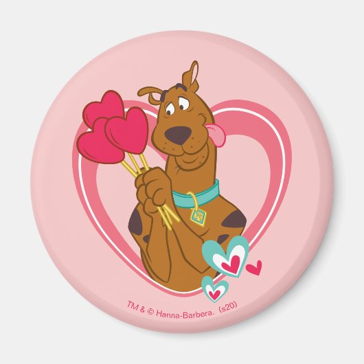 Scooby-Doo Holding Heart Lolipops Magneet (Voorkant)