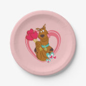 Scooby-Doo Holding Heart Lolipops Papieren Bordje (Voorkant)