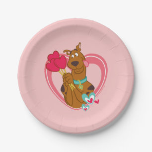 Scooby-Doo Holding Heart Lolipops Papieren Bordje