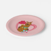 Scooby-Doo Holding Heart Lolipops Papieren Bordje (Gekanteld)