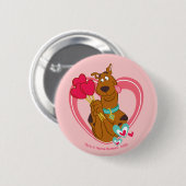 Scooby-Doo Holding Heart Lolipops Ronde Button 5,7 Cm (Voorkant /achterkant)