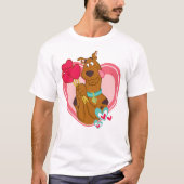 Scooby-Doo Holding Heart Lolipops T-shirt (Voorkant)
