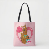 Scooby-Doo Holding Heart Lolipops Tote Bag (Voorkant)