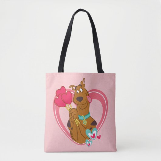 Scooby-Doo Holding Heart Lolipops Tote Bag (Voorkant)