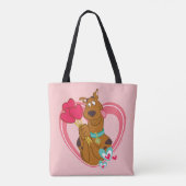 Scooby-Doo Holding Heart Lolipops Tote Bag (Achterkant)