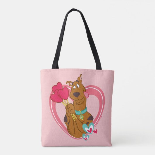 Scooby-Doo Holding Heart Lolipops Tote Bag (Achterkant)